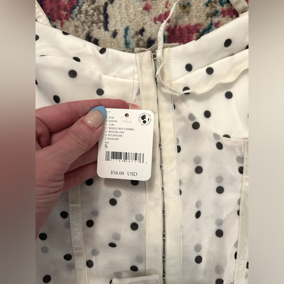 NWT Free People white dot combo body suit size S - Picture 4 of 9